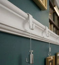 4 x Picture Rail Hooks White with Hanging Kit Capacity 10kg