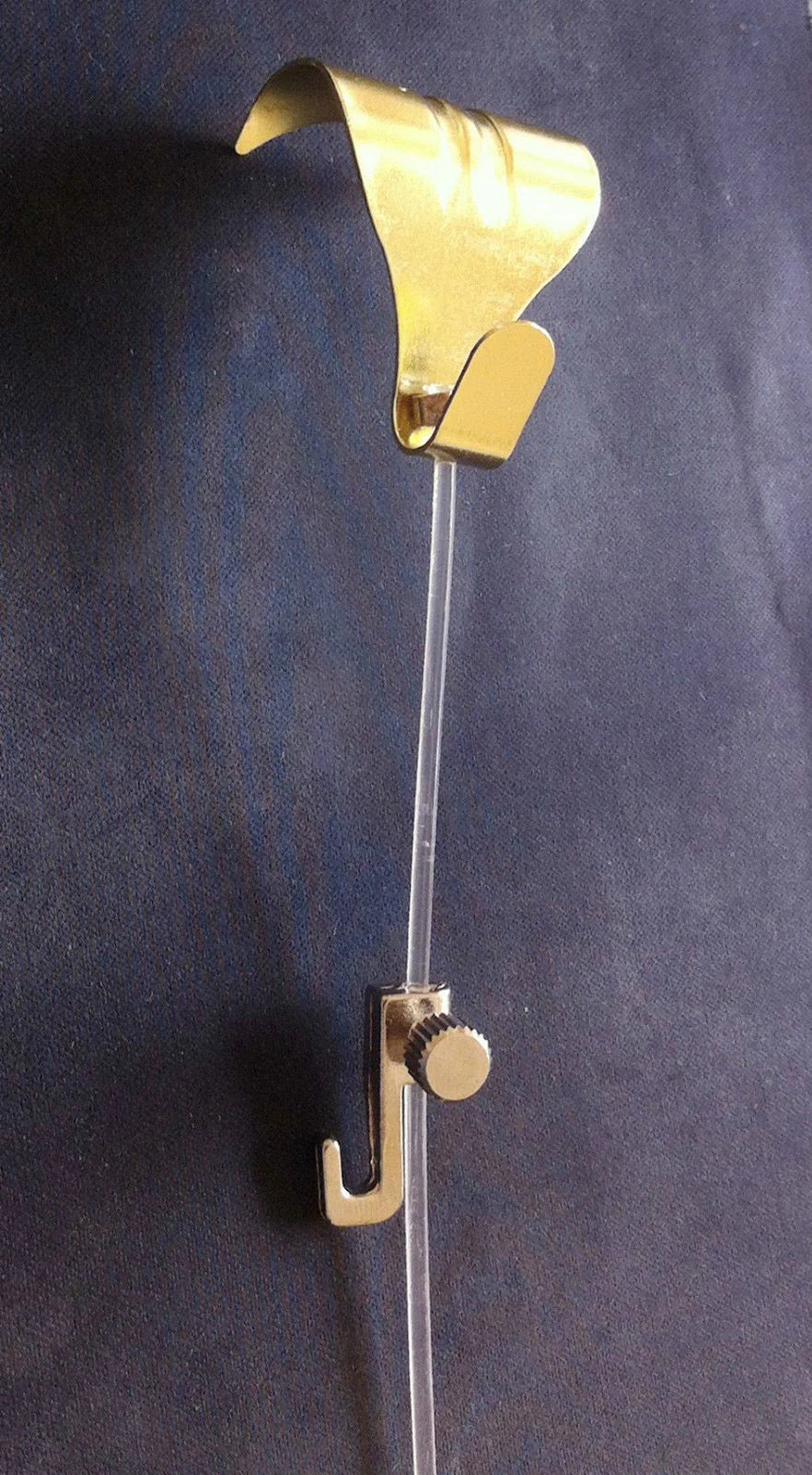 6 x Picture Rail Hooks Gold with Hanging Kit Maximum Capacity 4kg